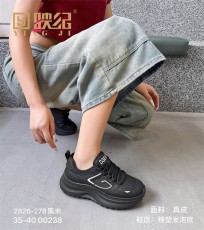 2826-278黑米色     时尚休闲真皮轻质女单鞋